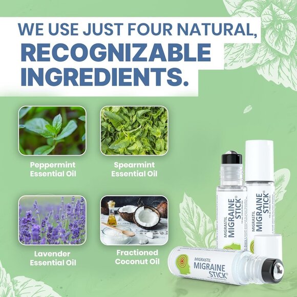 Migraine Stick Rollon - Fast Cooling Comfort for Your Head. Aromatherapy with Pe - Picture 4 of 6